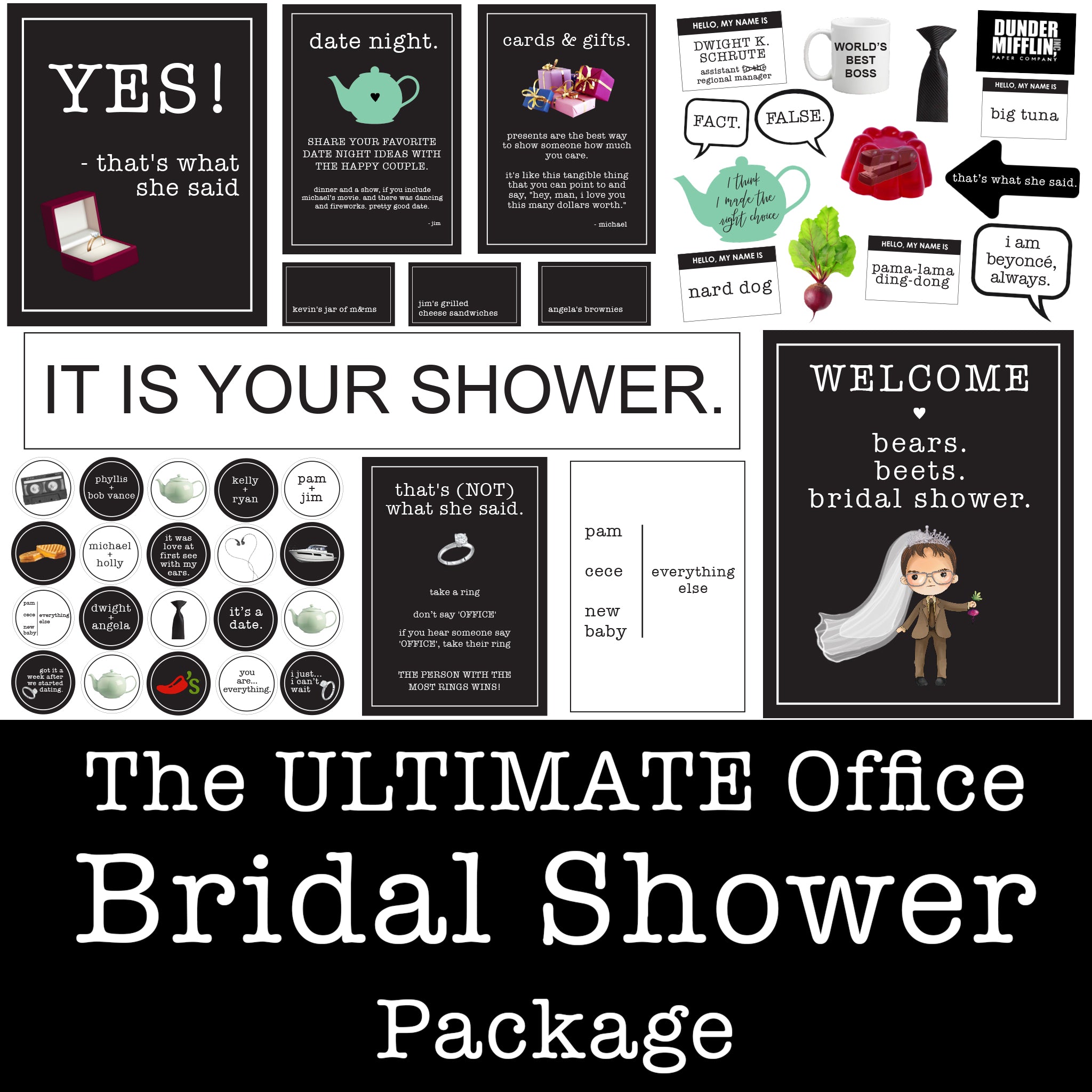 The Ultimate Office Bridal Shower Printable Package – awdesignsprintables