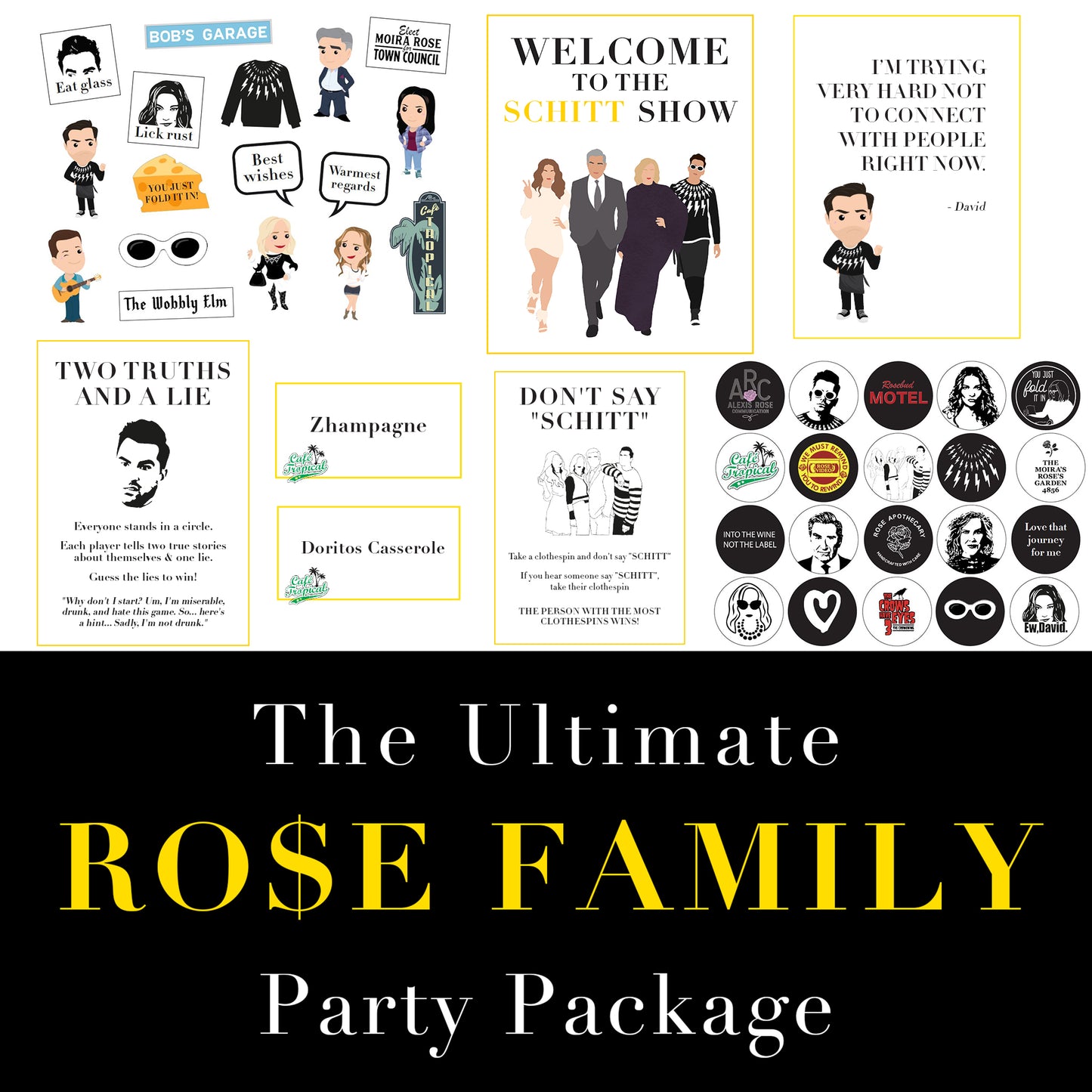 The Ultimate Schitts Party Printable Package