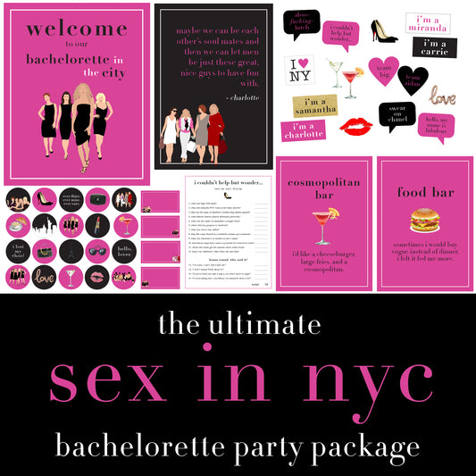 Sex and the City Bachelorette Party Printable Package