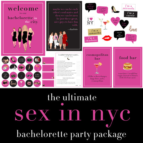 Sex and the City Bachelorette Party Printable Package – awdesignsprintables