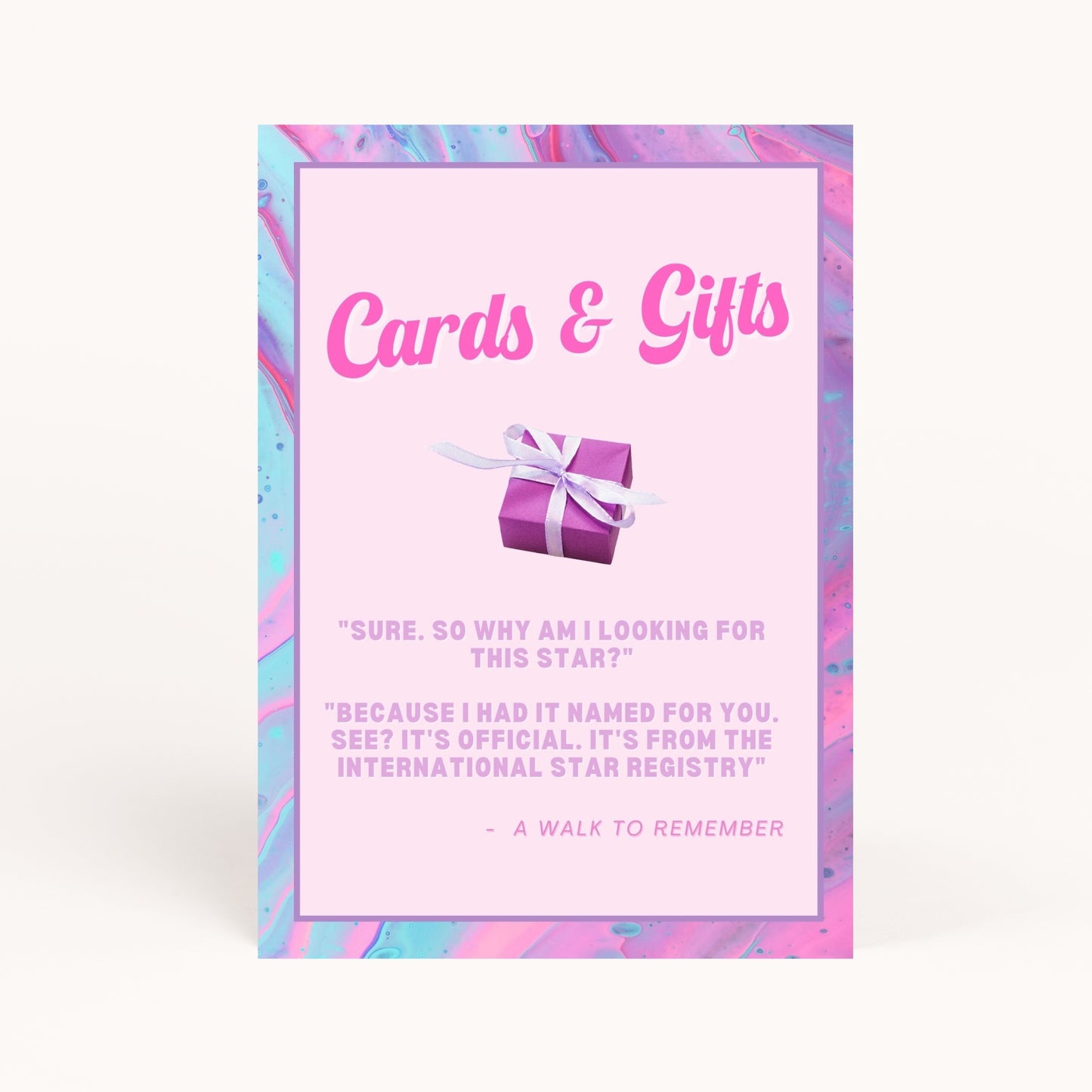 2000s Party Cards and Gifts Sign Printable