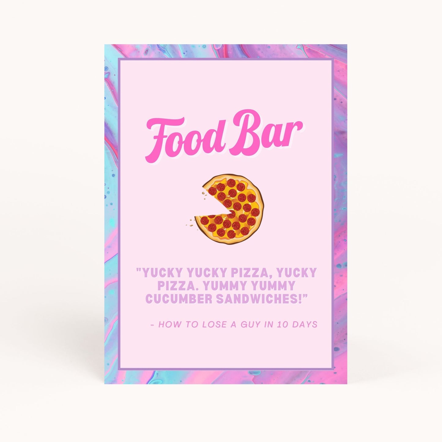 2000s Party Food Bar Sign Printable