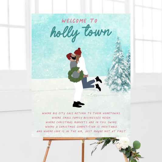 Romantic Christmas Movie Party Welcome Sign Printable