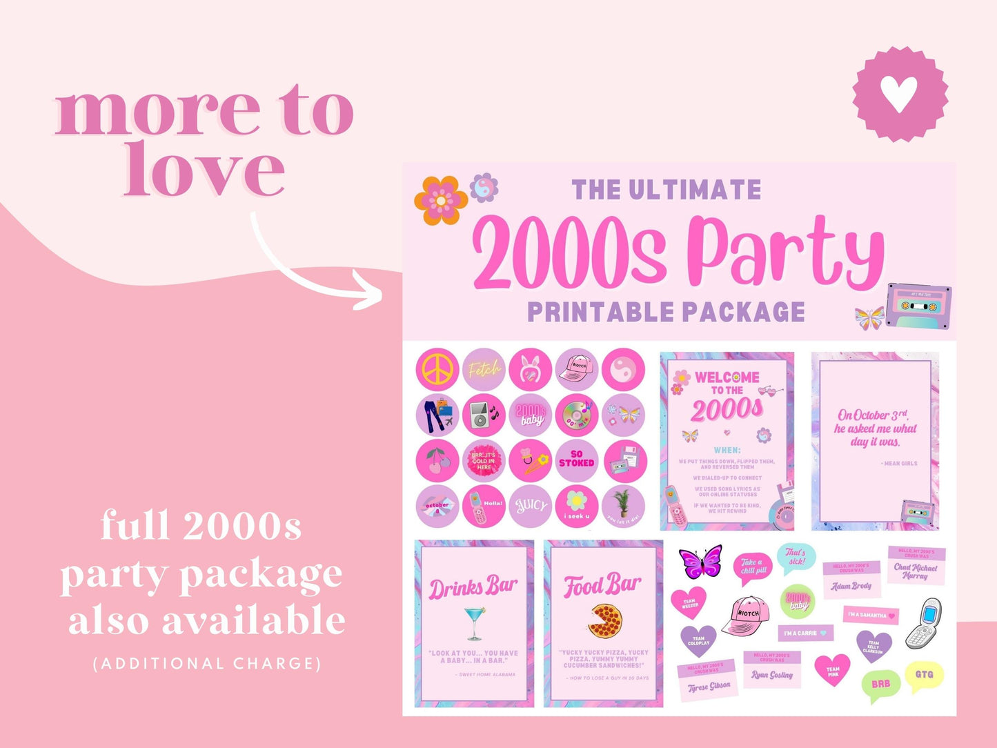 2000s Party Food Tent Printables (Blank)