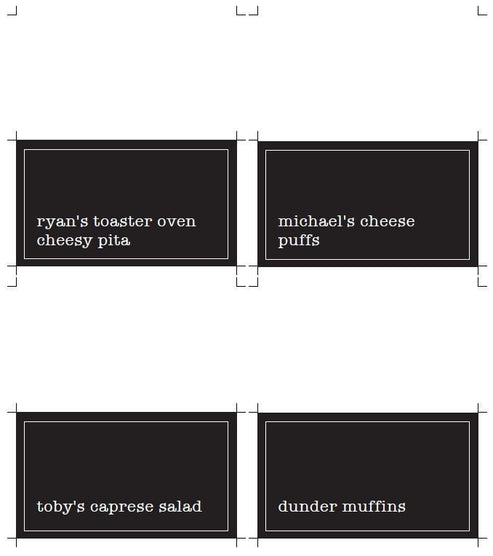 Office Party Food Tent Printables – awdesignsprintables