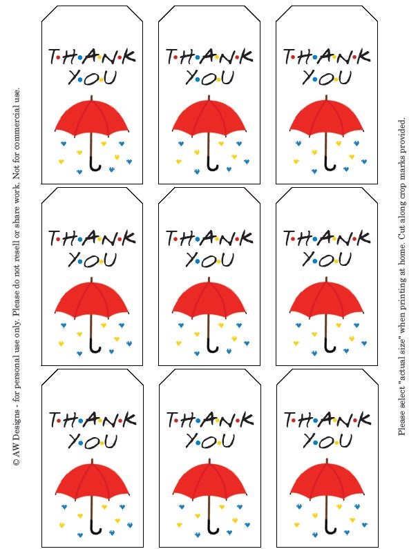 Friends Baby Shower Thank You Favor Tag Printables