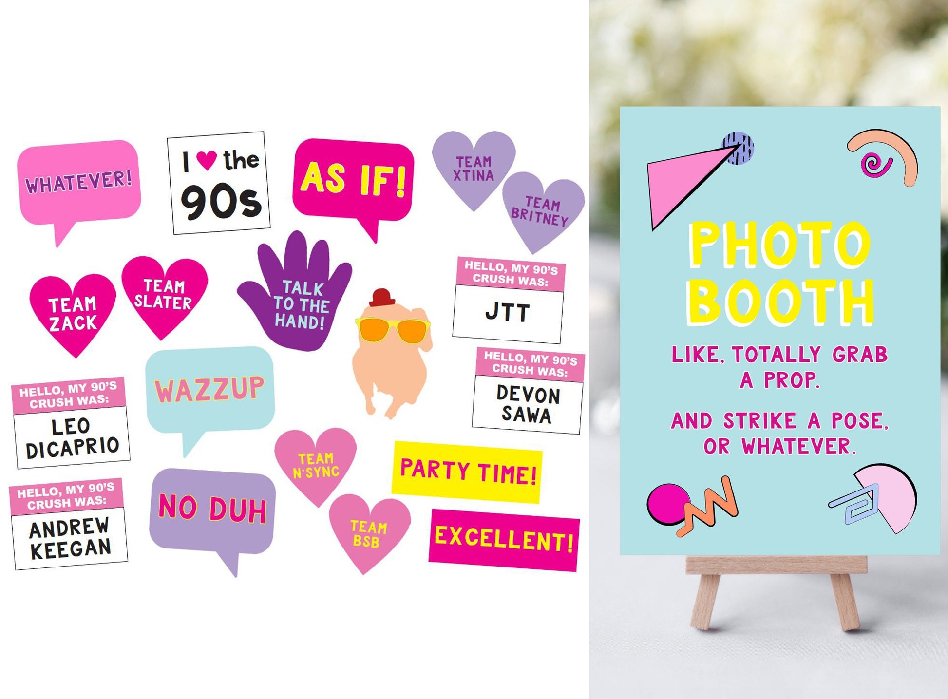 the-ultimate-90s-party-printable-package-awdesignsprintables for 90s Photo Booth Props Printable Free The Ultimate 90s Party Printable Package – awdesignsprintables for 90s Photo Booth Props Printable Free