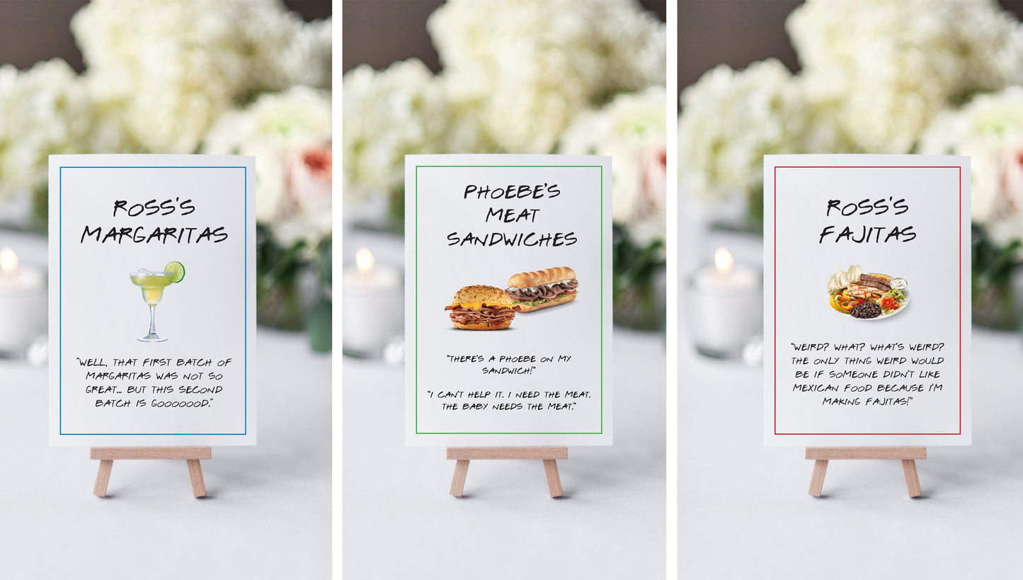 Friends Party Food & Drink Sign Printables