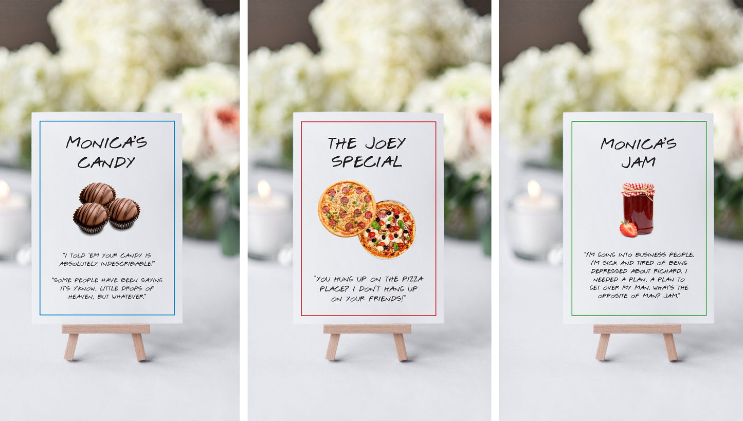 Friends Party Food & Drink Sign Printables