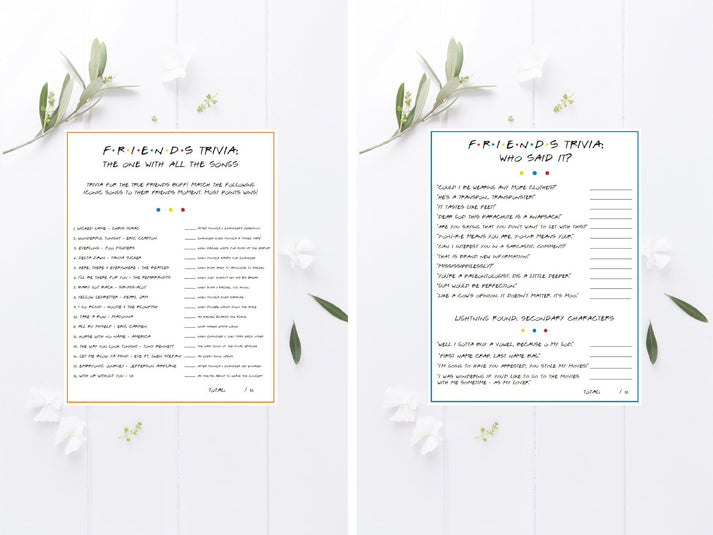 The Ultimate Friends Trivia Game Printable Package – awdesignsprintables