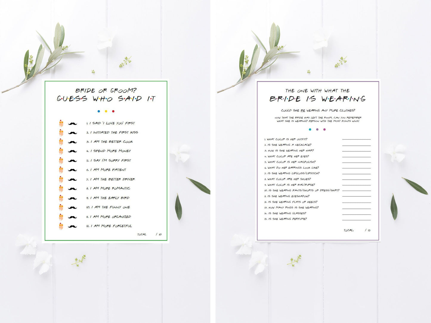The Ultimate Friends Bridal Shower Game & Trivia Printables