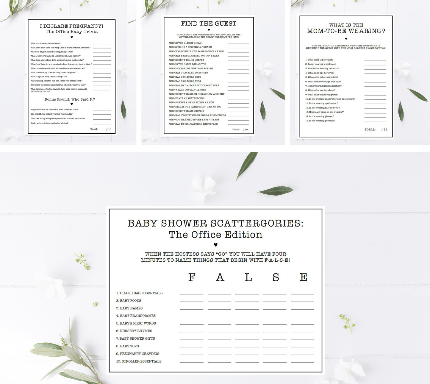 The Ultimate Office Baby Shower Printable Package